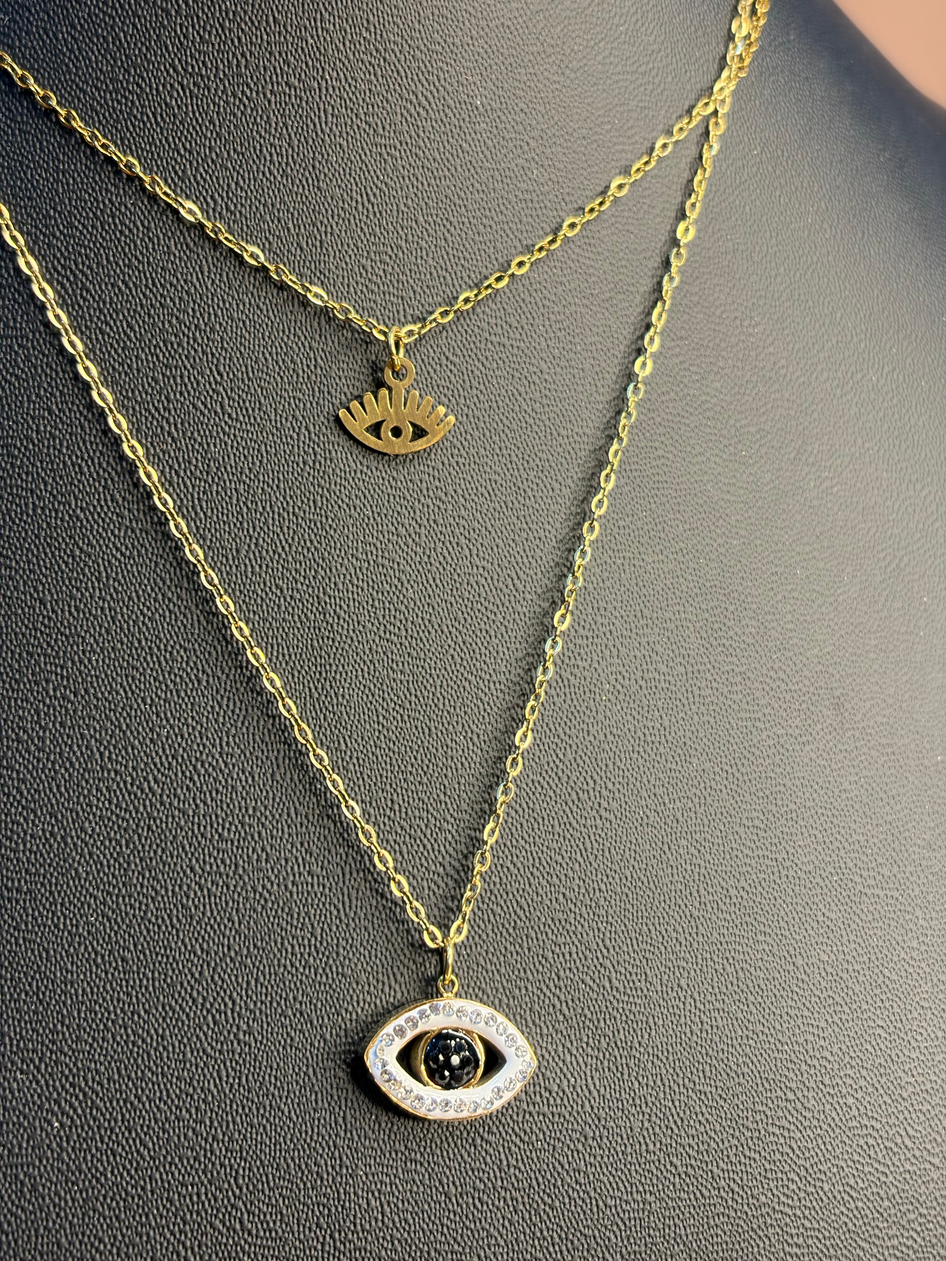 Double Layered Evil Eye Chain