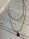 Double Layered Black Locket Chain
