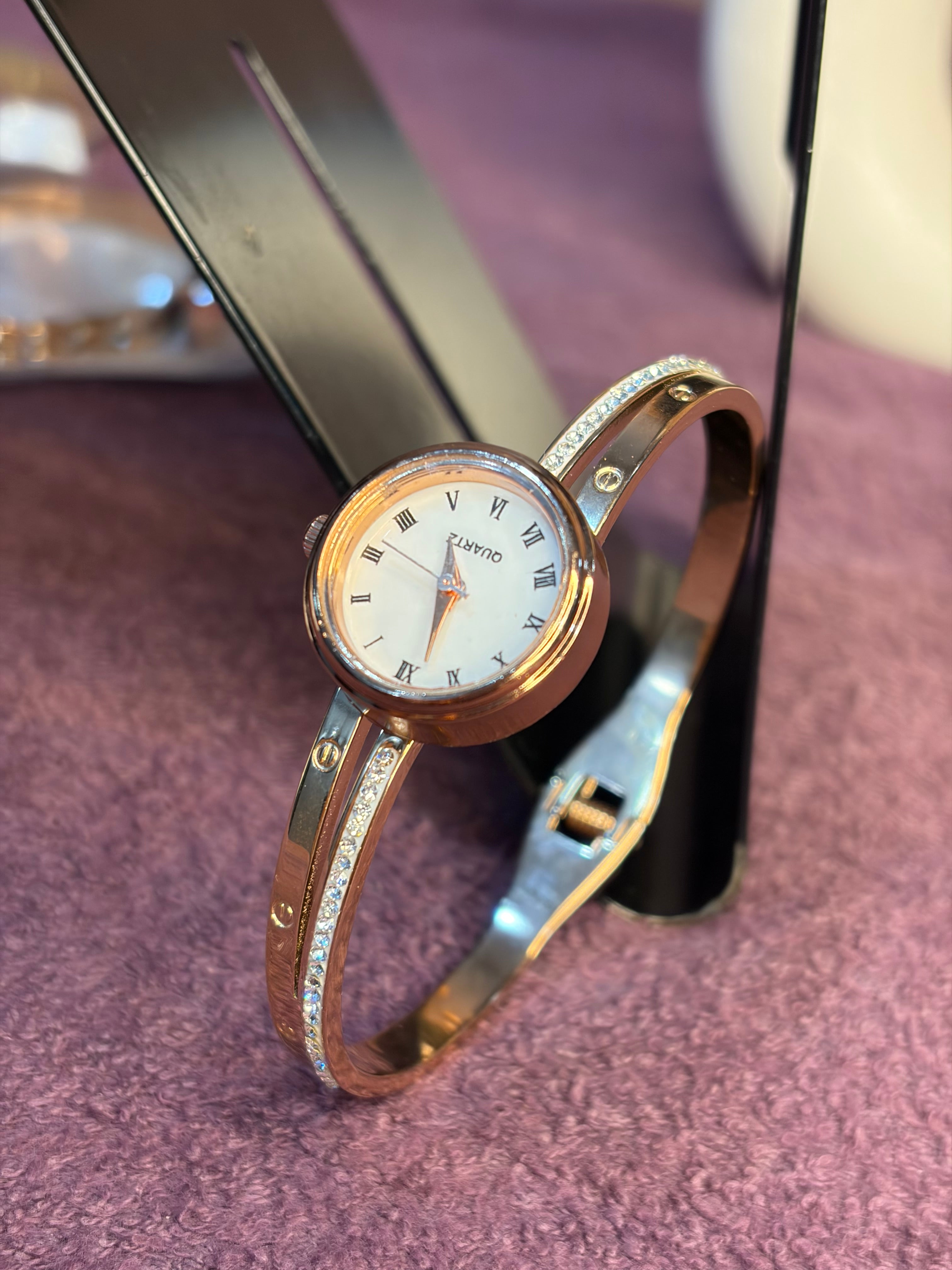 Rose gold Kada Watch