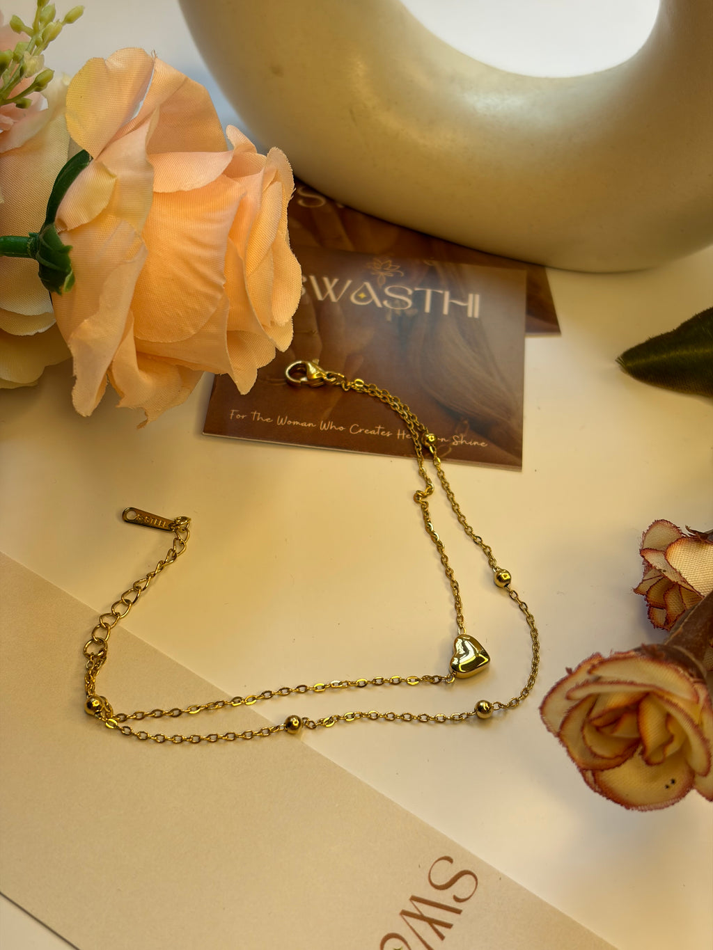 Double Layered Heart Chain Braclet