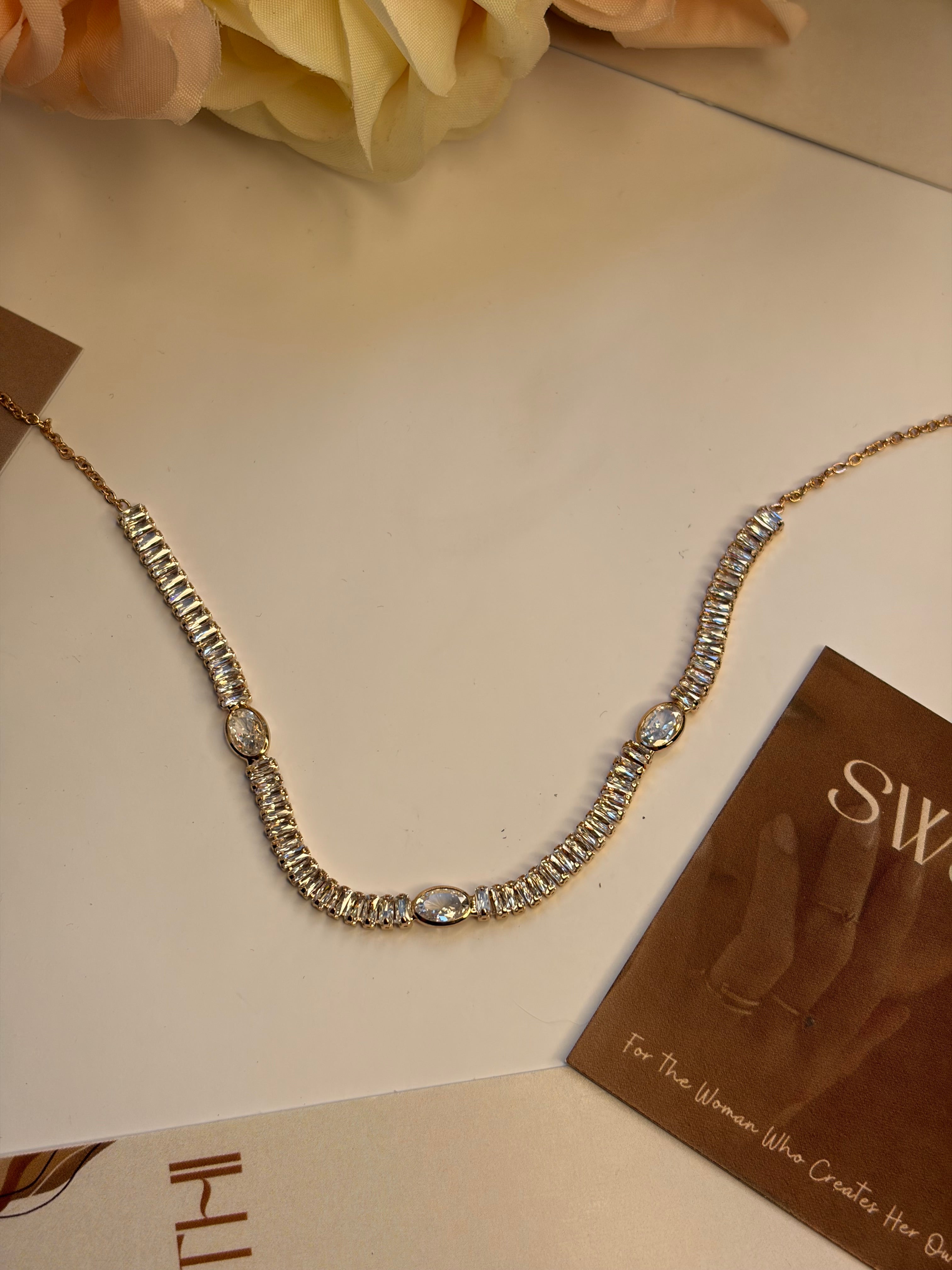 Rose Gold Tennis Necklace Chain