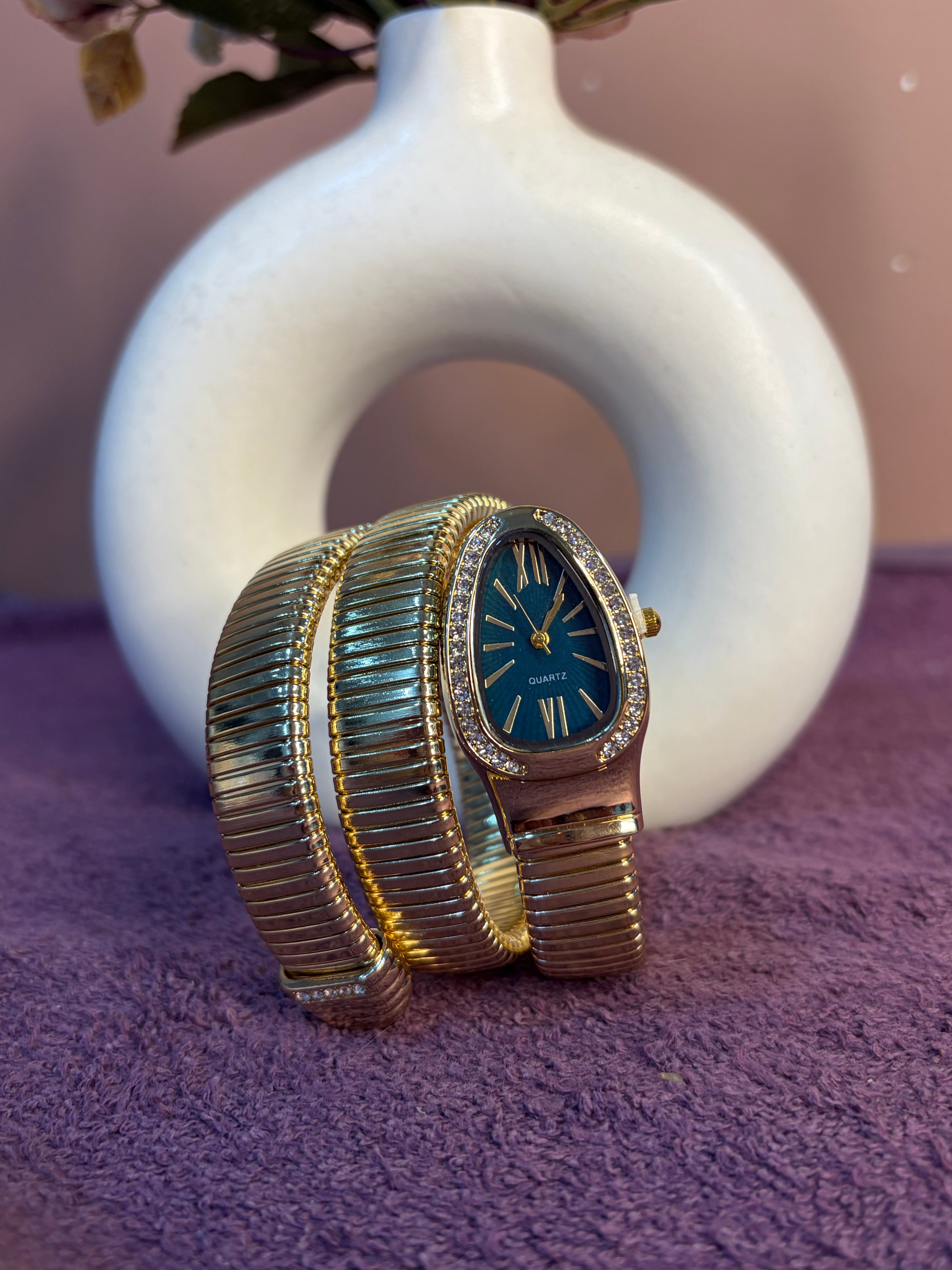 Snake Watch With Blue Dial
