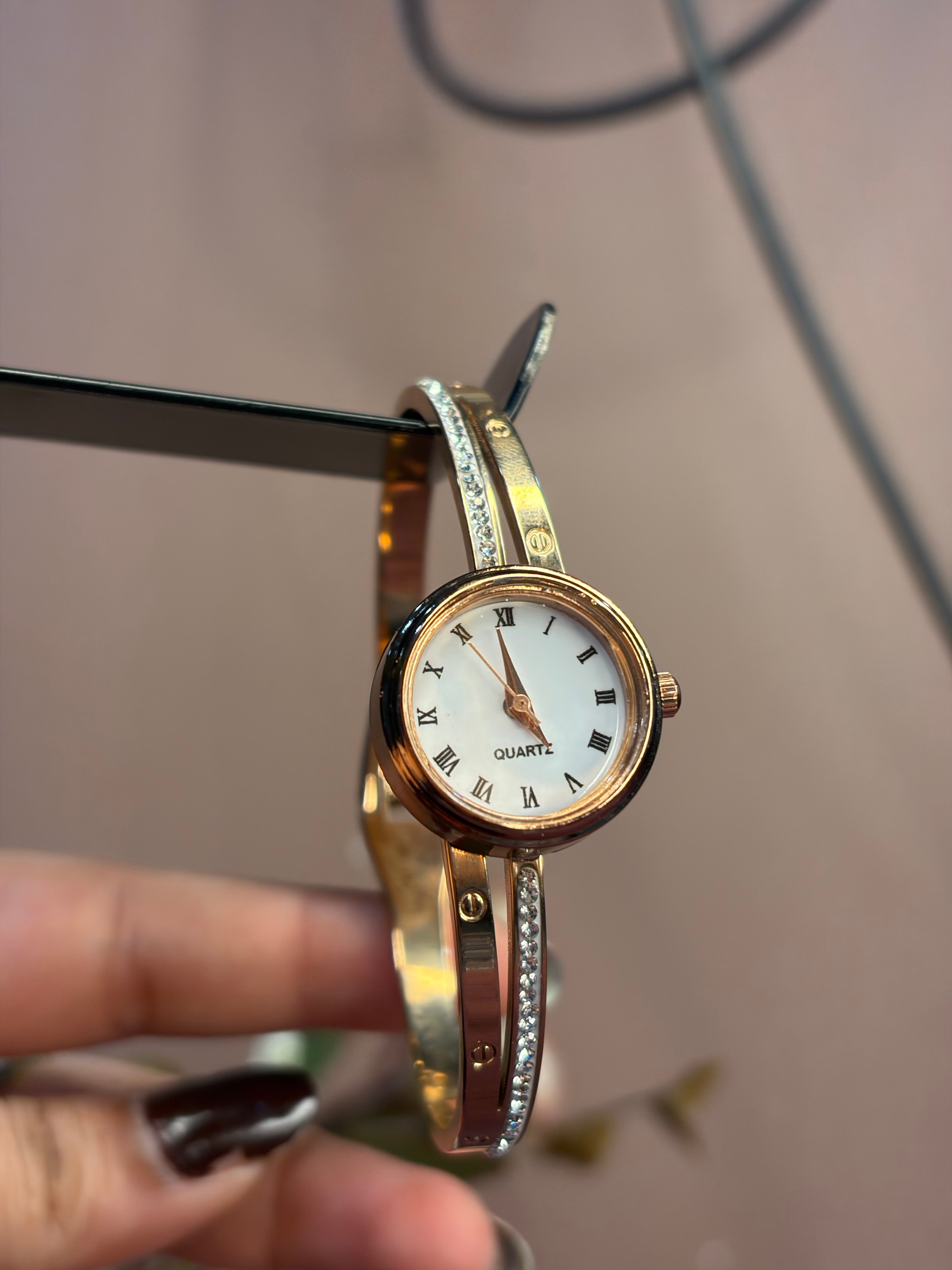 Rose gold Kada Watch