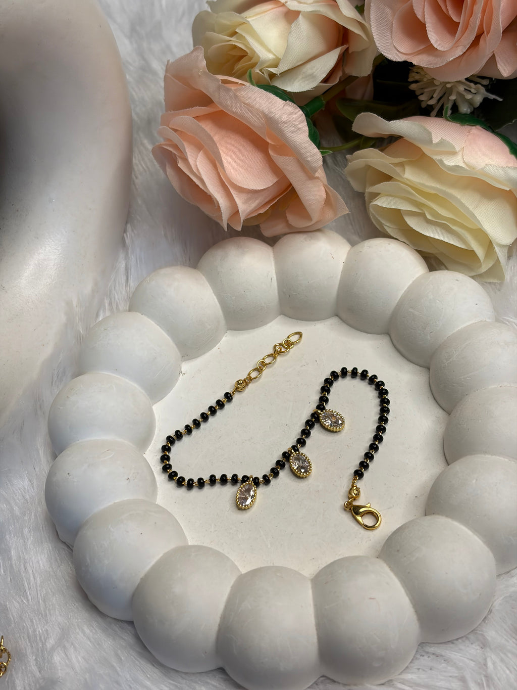 Black Beads Chain Braclet