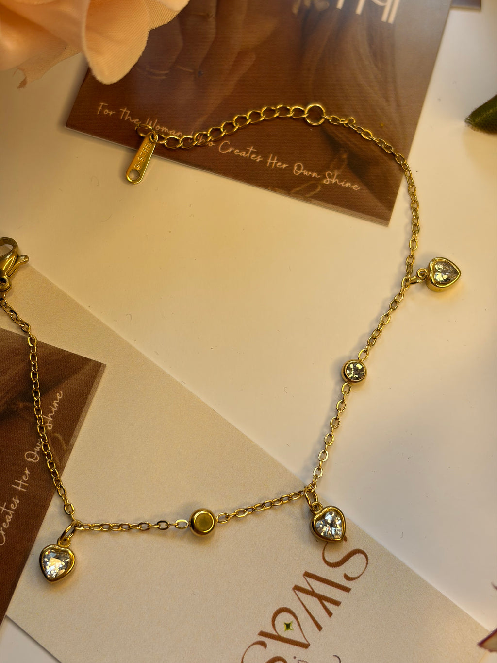 Heart Charms Chain Braclet