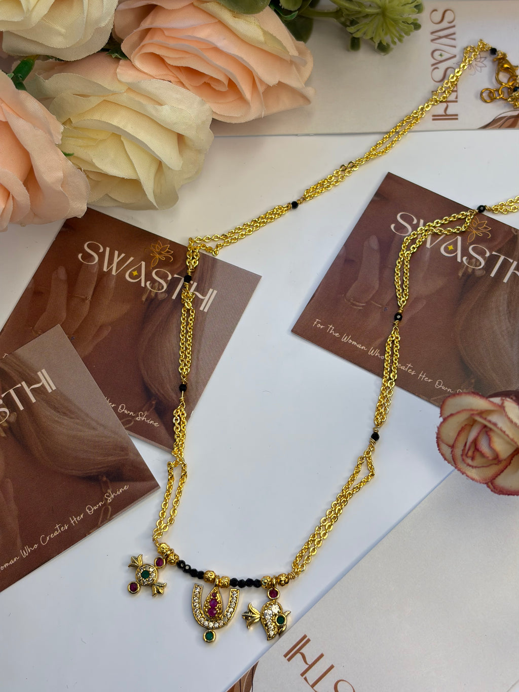 Shanku chakra namalu Black Beads