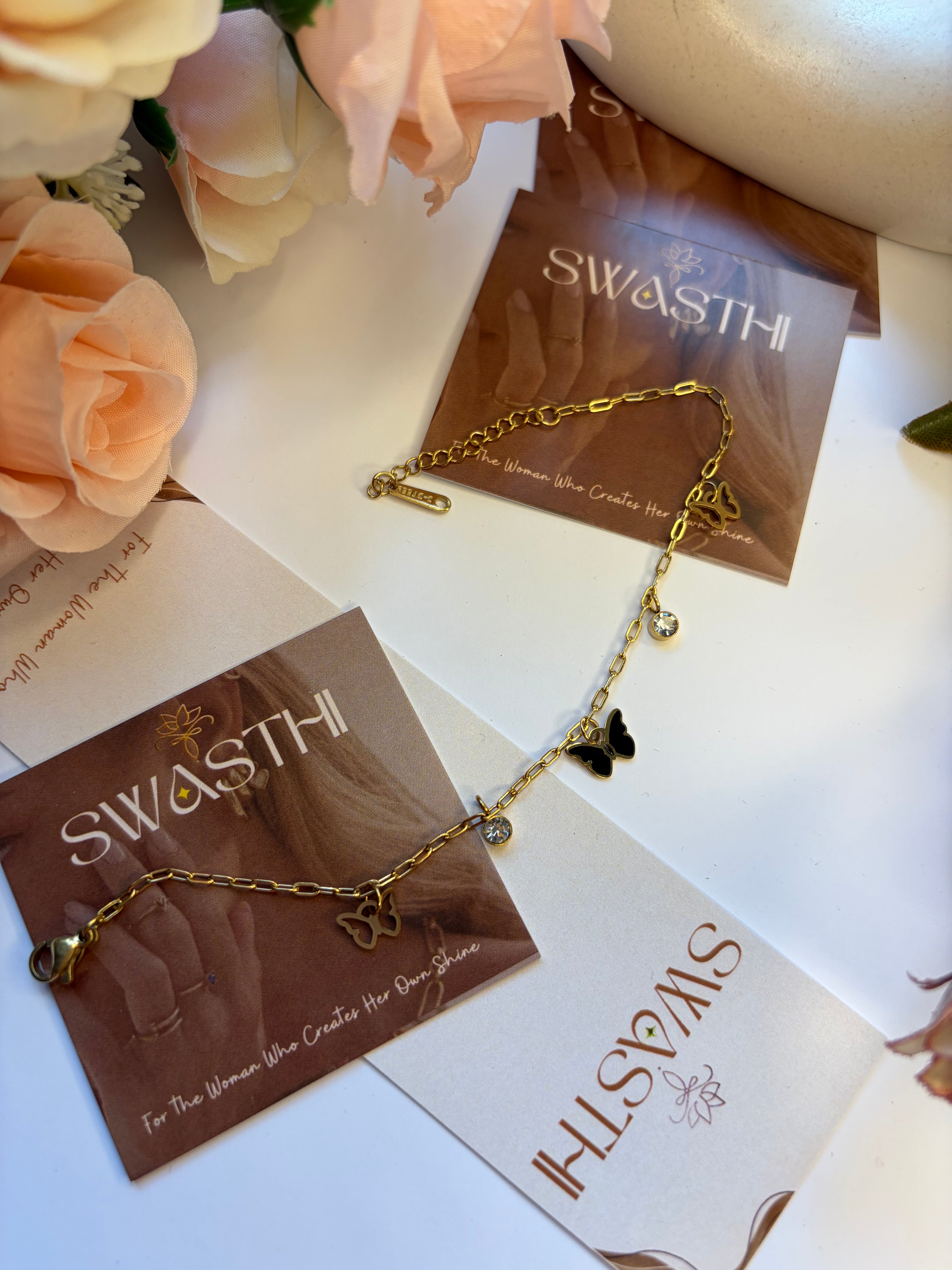 Anti Tarnish Butterfly Chain Braclet