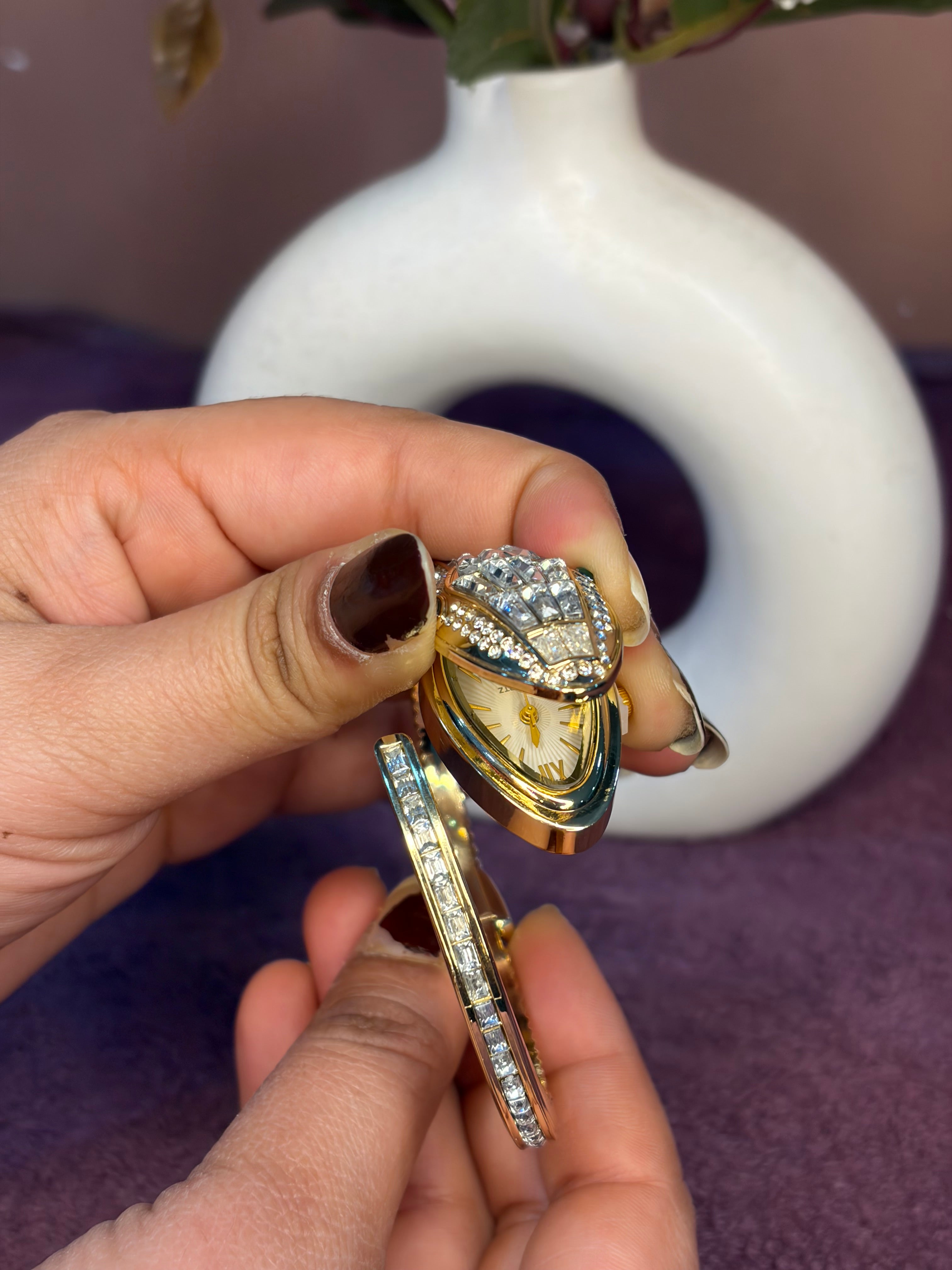 White Snake kada Watch
