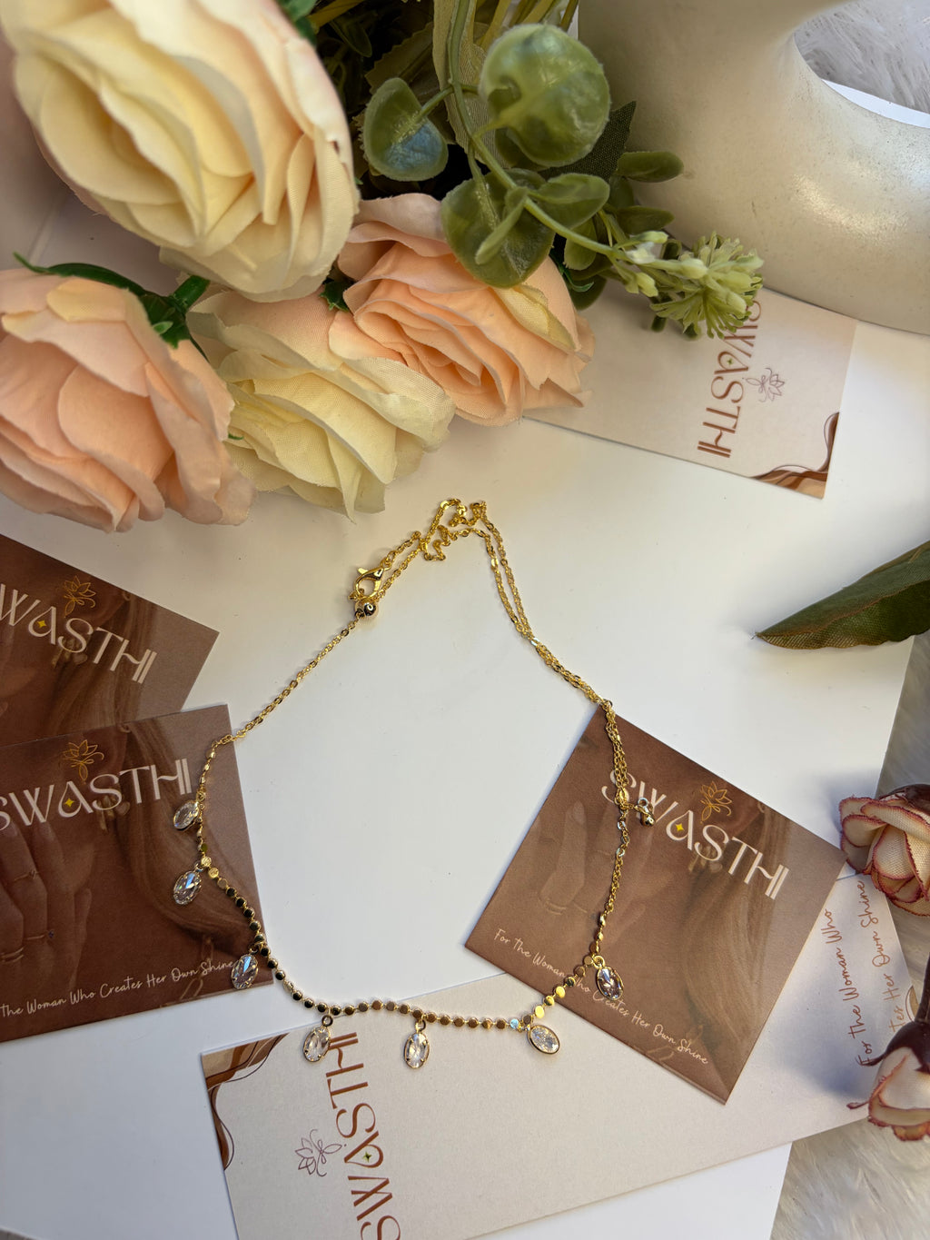 Gold Oval Charms Necklace Chain
